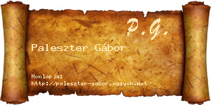 Paleszter Gábor névjegykártya